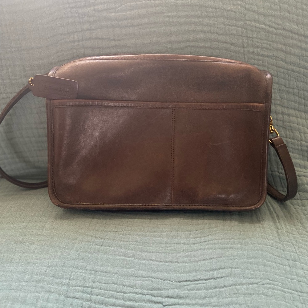 Coach Brown Leather Crossbody Bag with Adjustable Strap